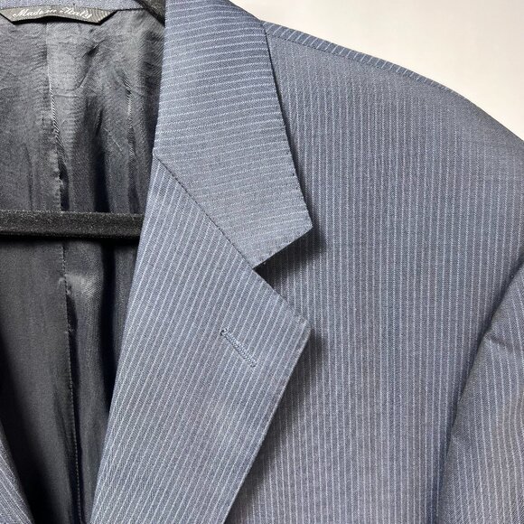 CANALI,100%Wool Navy Chalk stripe Blazer, Men's 56R Made in Italy